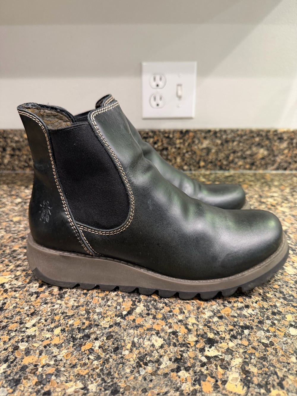 Fly London 39 Black Chelsea Boot with Cushioned Sole